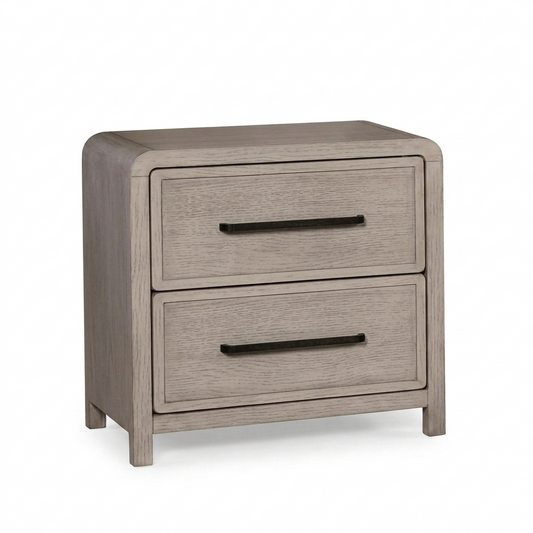 Belize Modern Gray Fog Wood Nightstand