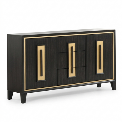 Kenyada Espresso Wood Server with Storage Drawers