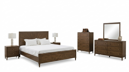 Clarksburg Mid‑Century Walnut Bedroom Set
