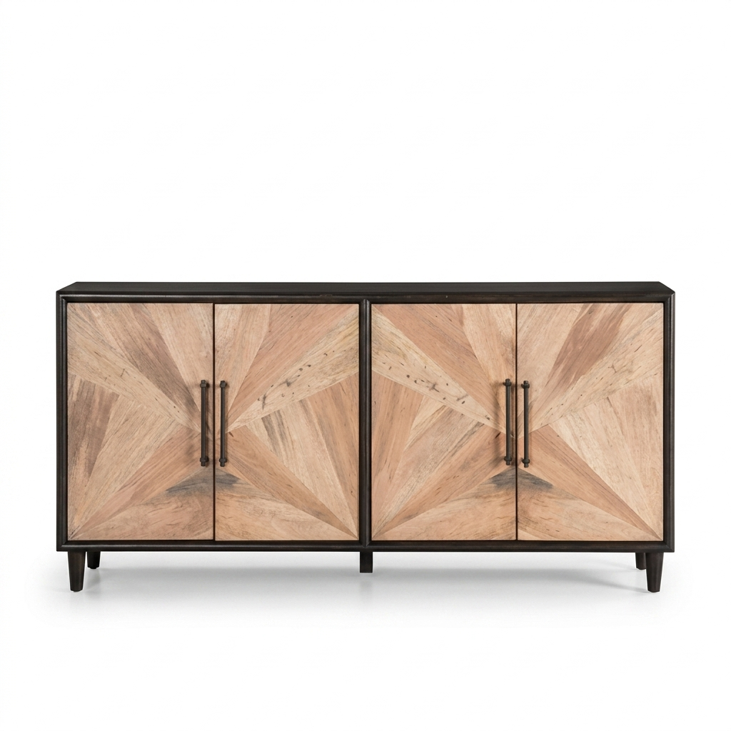 Lakeside Black Natural Storage Cabinet with Euro‑Style Hinges