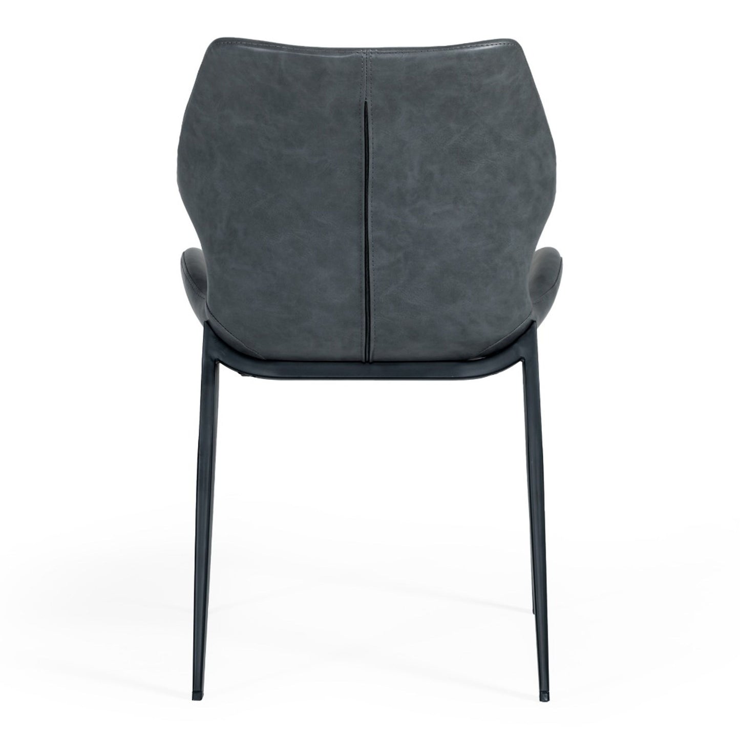 Instone Industrial Dark Grey Eco-Leather Dining Chair - Set of 2