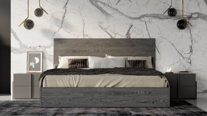 Lucia Italian Matte Grey and Elm Grey Bedroom Set