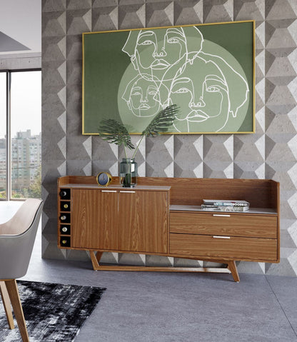 James Walnut & White 2-Door Buffet