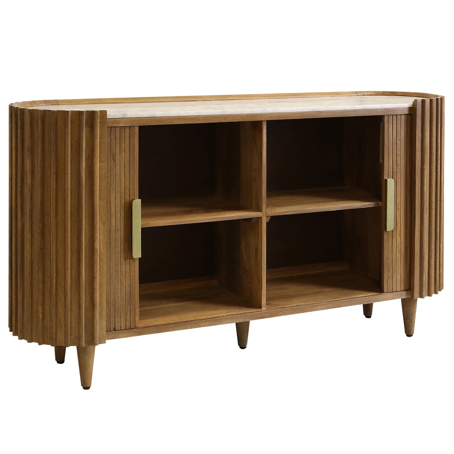 Racetrack Cabinet - Mango Wood Sideboard with Tambour Doors