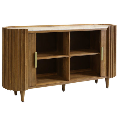 Racetrack Cabinet - Mango Wood Sideboard with Tambour Doors