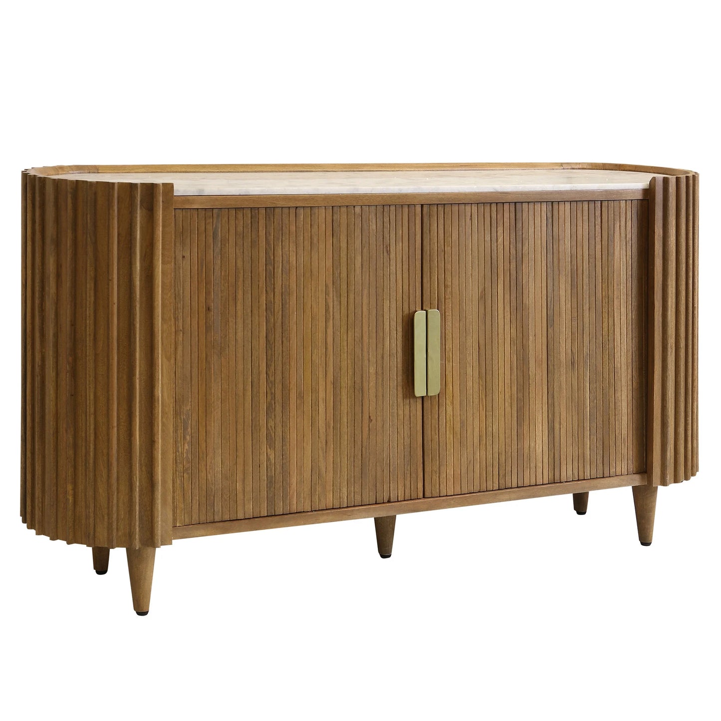 Racetrack Cabinet - Mango Wood Sideboard with Tambour Doors