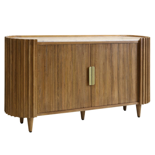 Racetrack Cabinet - Mango Wood Sideboard with Tambour Doors