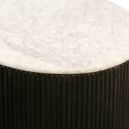 Dark Racetrack Four‑Door Oval Sideboard - Solid Mango Wood with Coco Finish