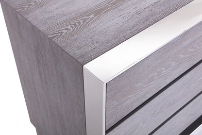 Arlene Grey Elm and Stainless Steel Bedroom Set