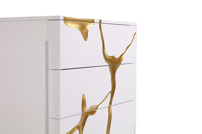Aspen White and Gold 5 Soft-Closing Drawers Chest