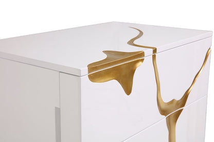 Aspen White and Gold 5 Soft-Closing Drawers Chest