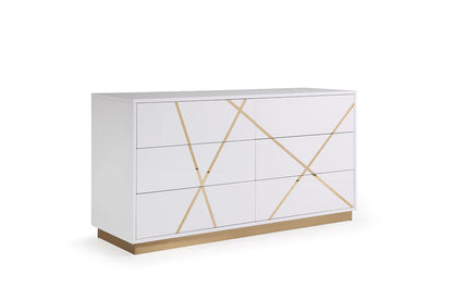 Modrest Nixa Modern White & Gold Dresser