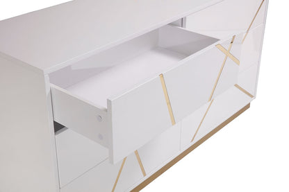 Modrest Nixa Modern White & Gold Dresser