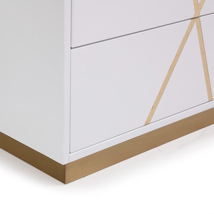 Nixa White High Gloss 6 Soft-Closing Drawers Dresser