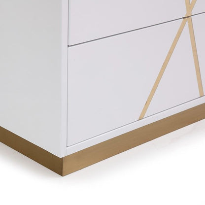 Nixa White High Gloss 6 Soft-Closing Drawers Dresser