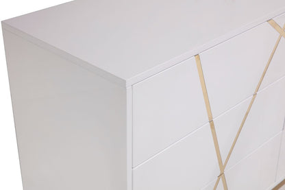 Modrest Nixa Modern White & Gold Dresser