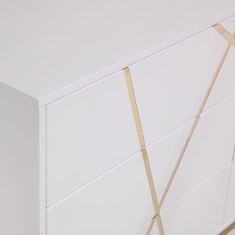 Nixa White High Gloss 6 Soft-Closing Drawers Dresser