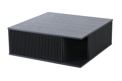 Modrest Alpine Modern Mid-Century Black Ash Square Coffee Table – Sleek Contemporary Living Room Accent