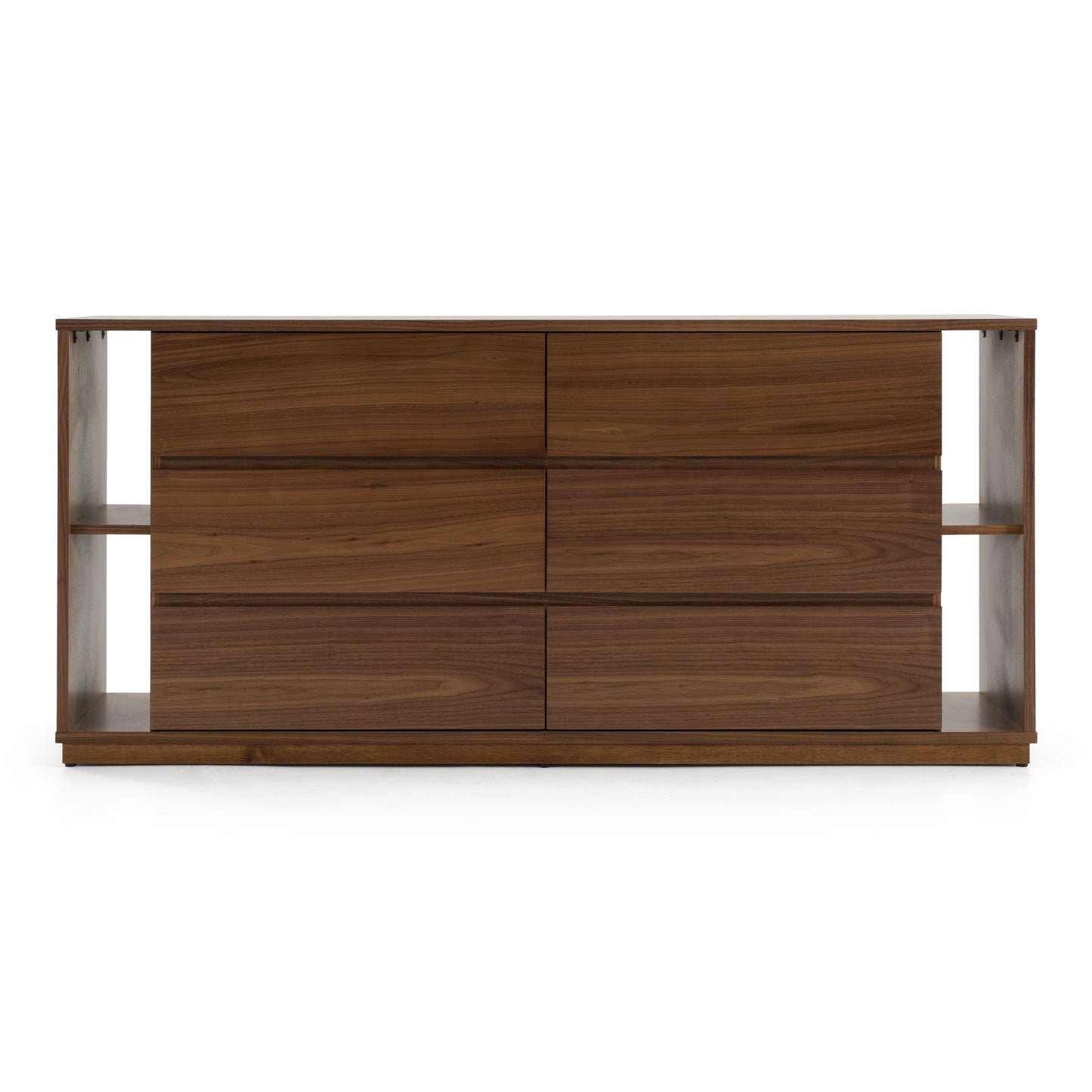 Jagger Walnut 6-Drawer Dresser with Built-in Bookshelves