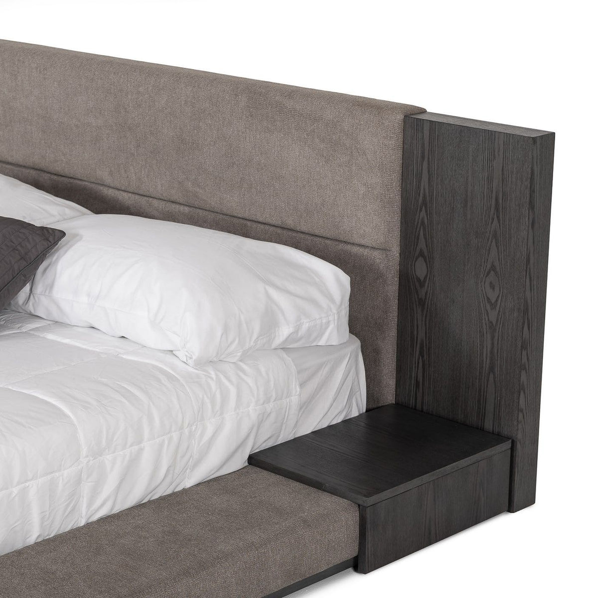 Jagger Grey Platform bed With Built In Nightstands