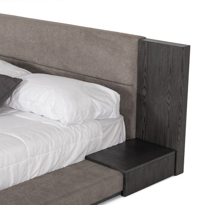 Jagger Grey Platform bed With Built In Nightstands