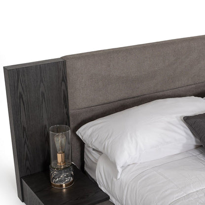 Jagger Grey Platform bed With Built In Nightstands