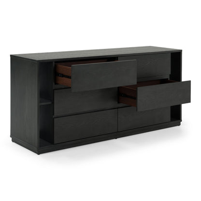 Jagger Grey Wash Veneer Dresser with 6 Drawers