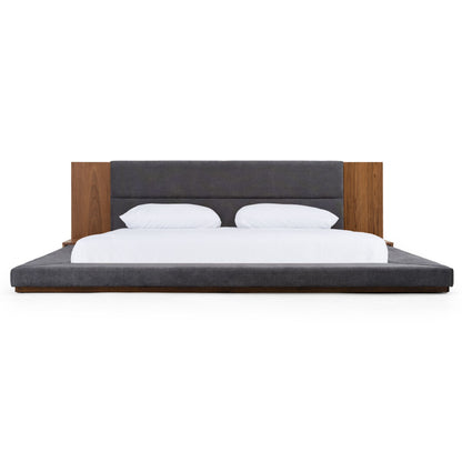 Jagger Dark Grey and Walnut Platform Bed
