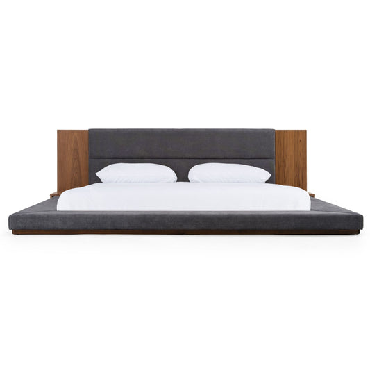 Jagger Dark Grey and Walnut Platform Bed
