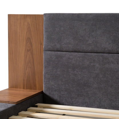 Jagger Dark Grey and Walnut Platform Bed