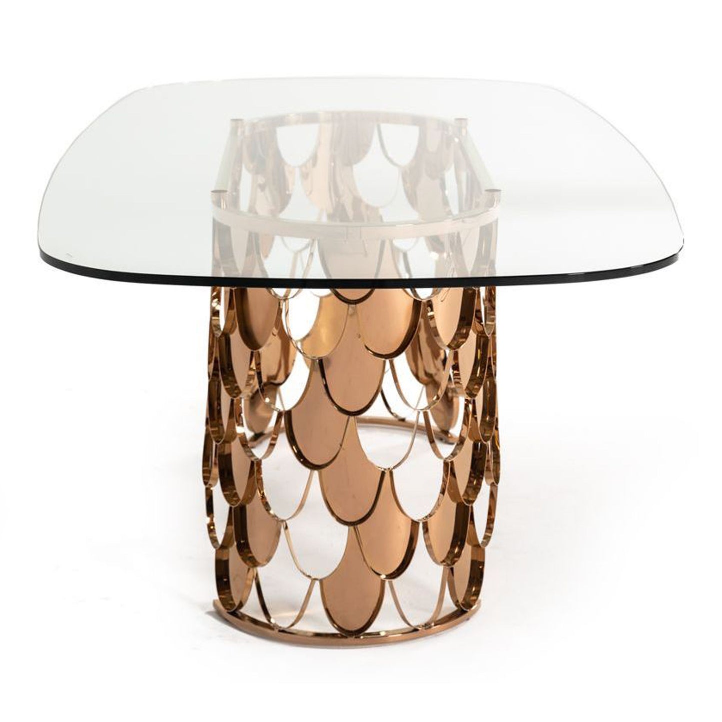 Javier Glass and Rose Gold Dining Table