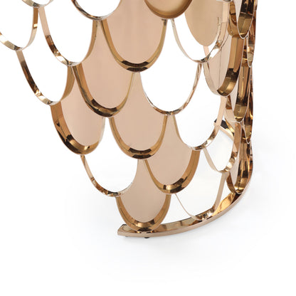 Javier Glass and Rose Gold Dining Table