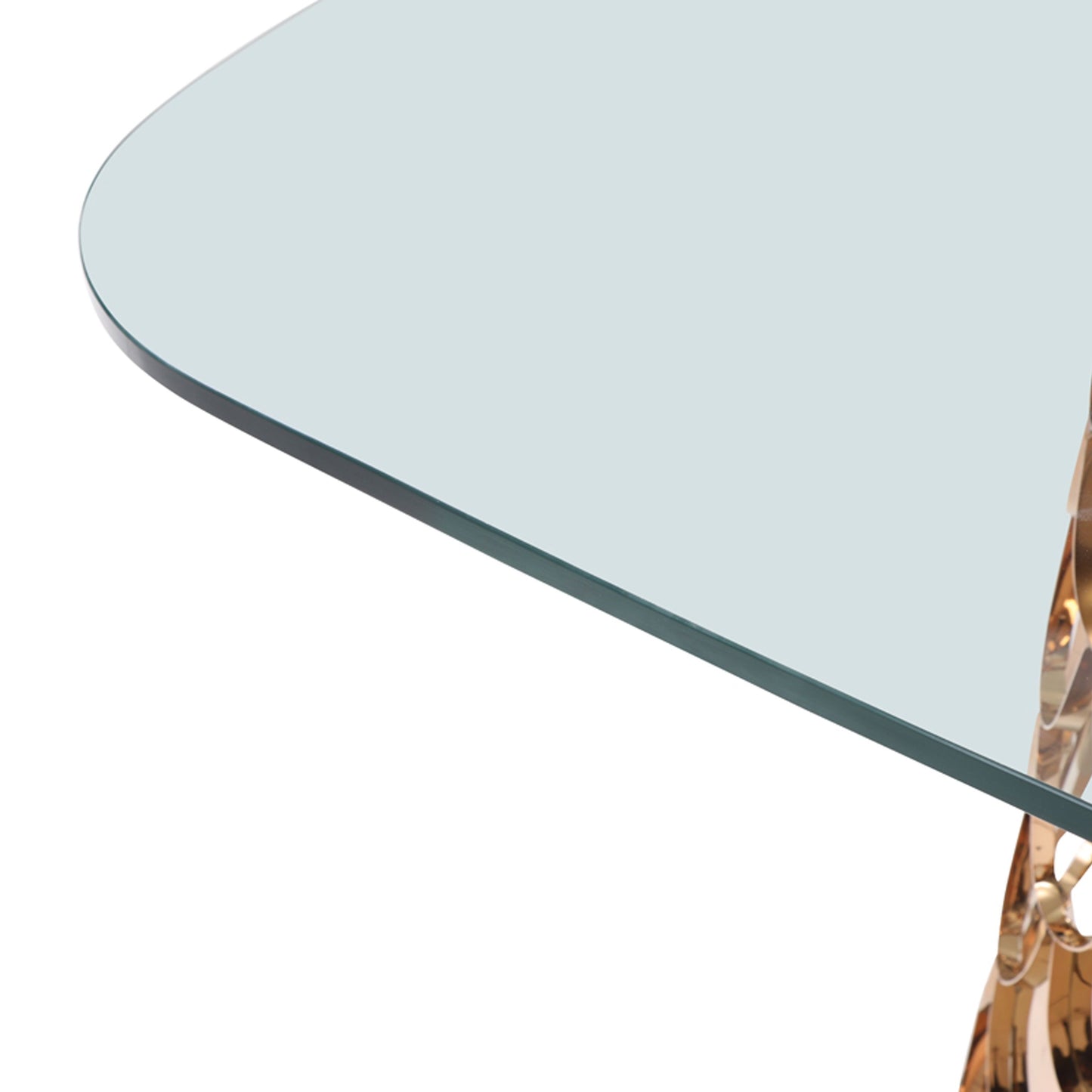 Javier Glass and Rose Gold Dining Table
