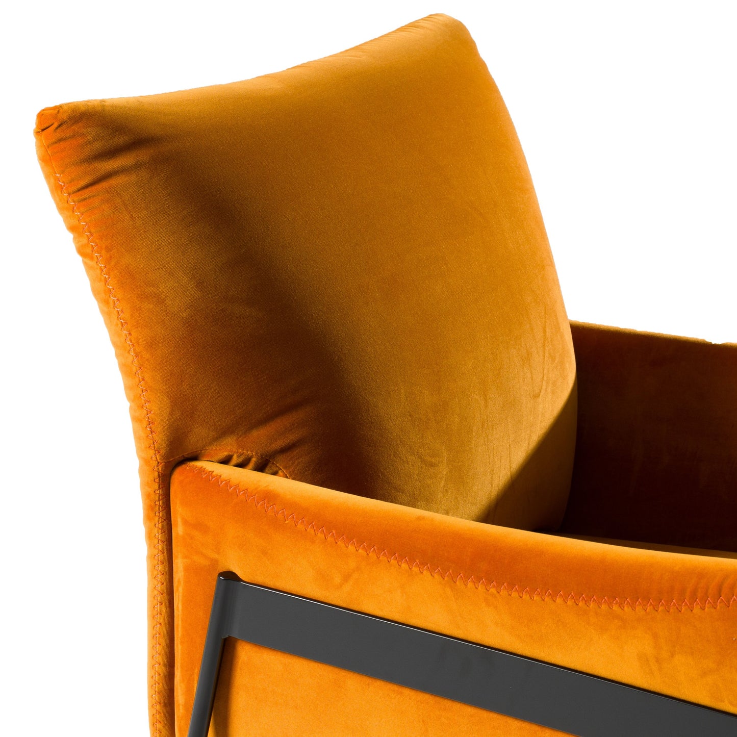 Joseph Orange Velour Accent Chair