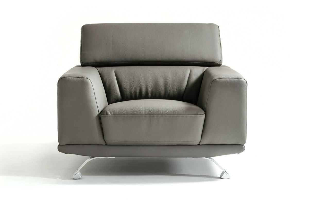 Divani Casa Brustle - Modern Dark Grey Eco-Leather Chair