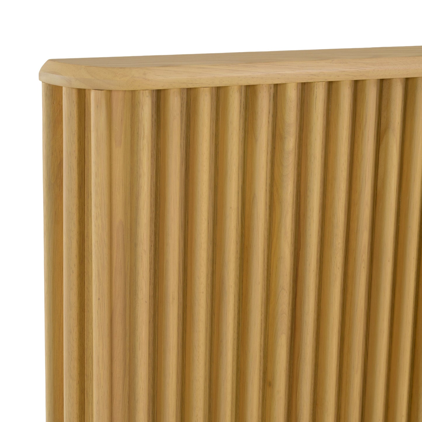 Kayce Modern Natural Oak Queen Bed with Panel Headboard and Slatted Support