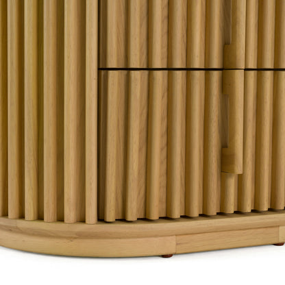 Kayce Modern Natural Oak 2‑Drawer Nightstand with Wood Pulls