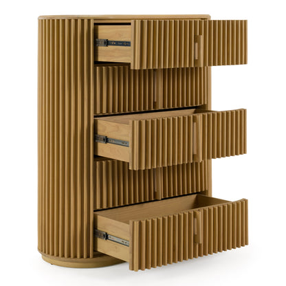 Kayce Modern Natural Oak 5‑Drawer Chest