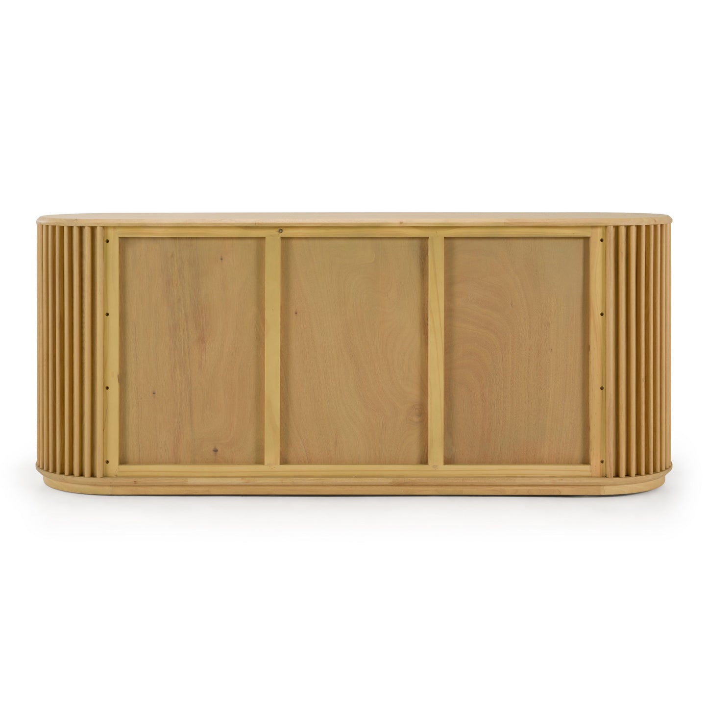 Kayce Modern Natural Oak 3‑Door Buffet with Interior Shelves