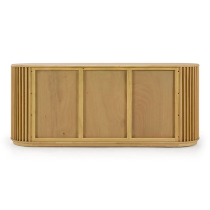 Kayce Modern Natural Oak 3‑Door Buffet with Interior Shelves