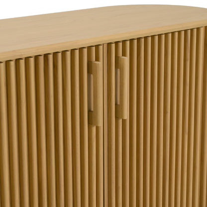 Kayce Modern Natural Oak 3‑Door Buffet with Interior Shelves