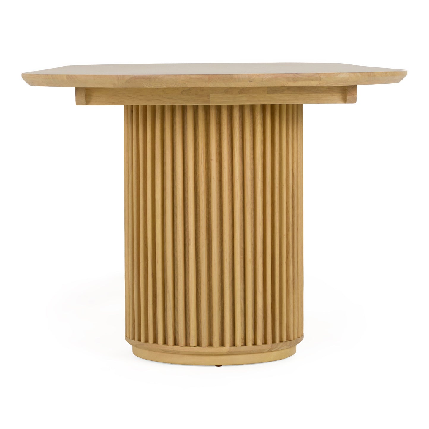 Kayce Modern Natural Oak Oval Dining Table with Double Pedestal Base