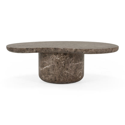 Kazbek Modern Faux Marble Concrete Coffee Table