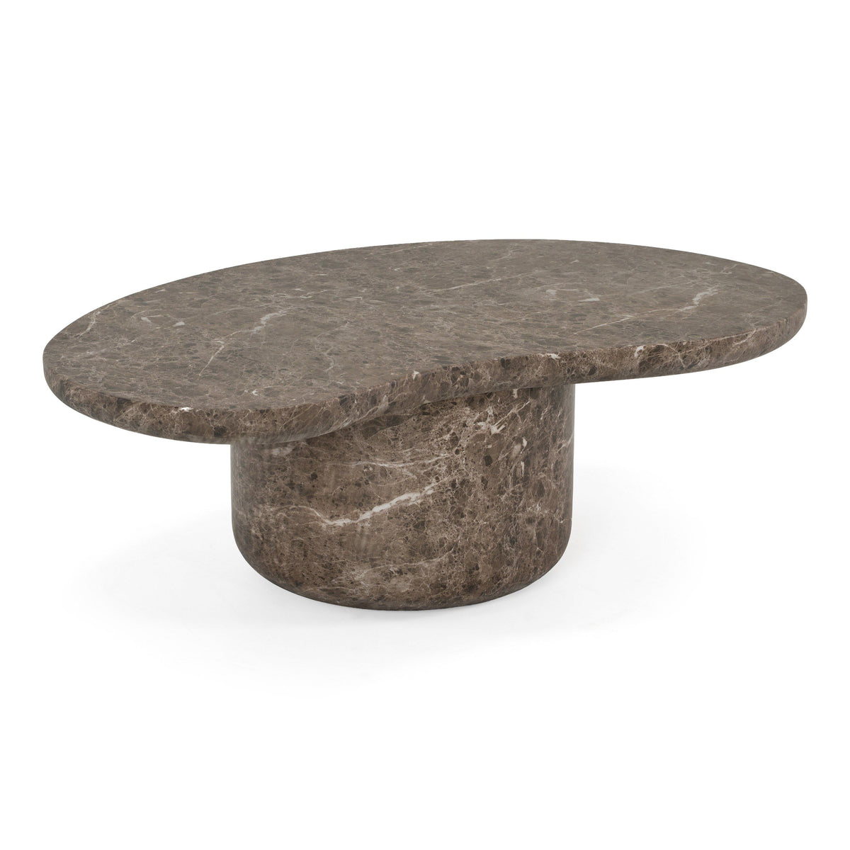 Kazbek Modern Faux Marble Concrete Coffee Table