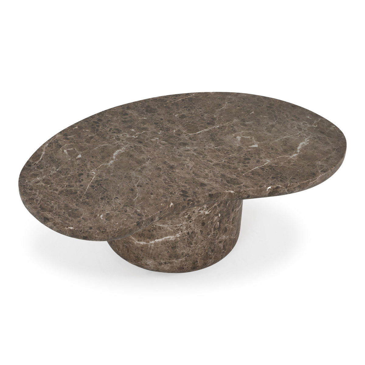 Kazbek Modern Faux Marble Concrete Coffee Table