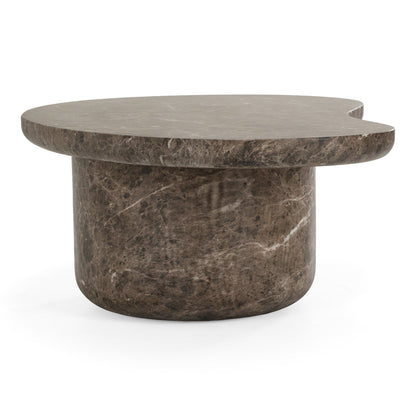 Kazbek Modern Faux Marble Concrete Coffee Table