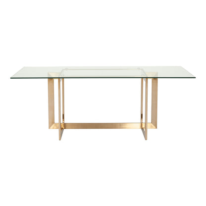Keaton Glass and Brass Dining Table