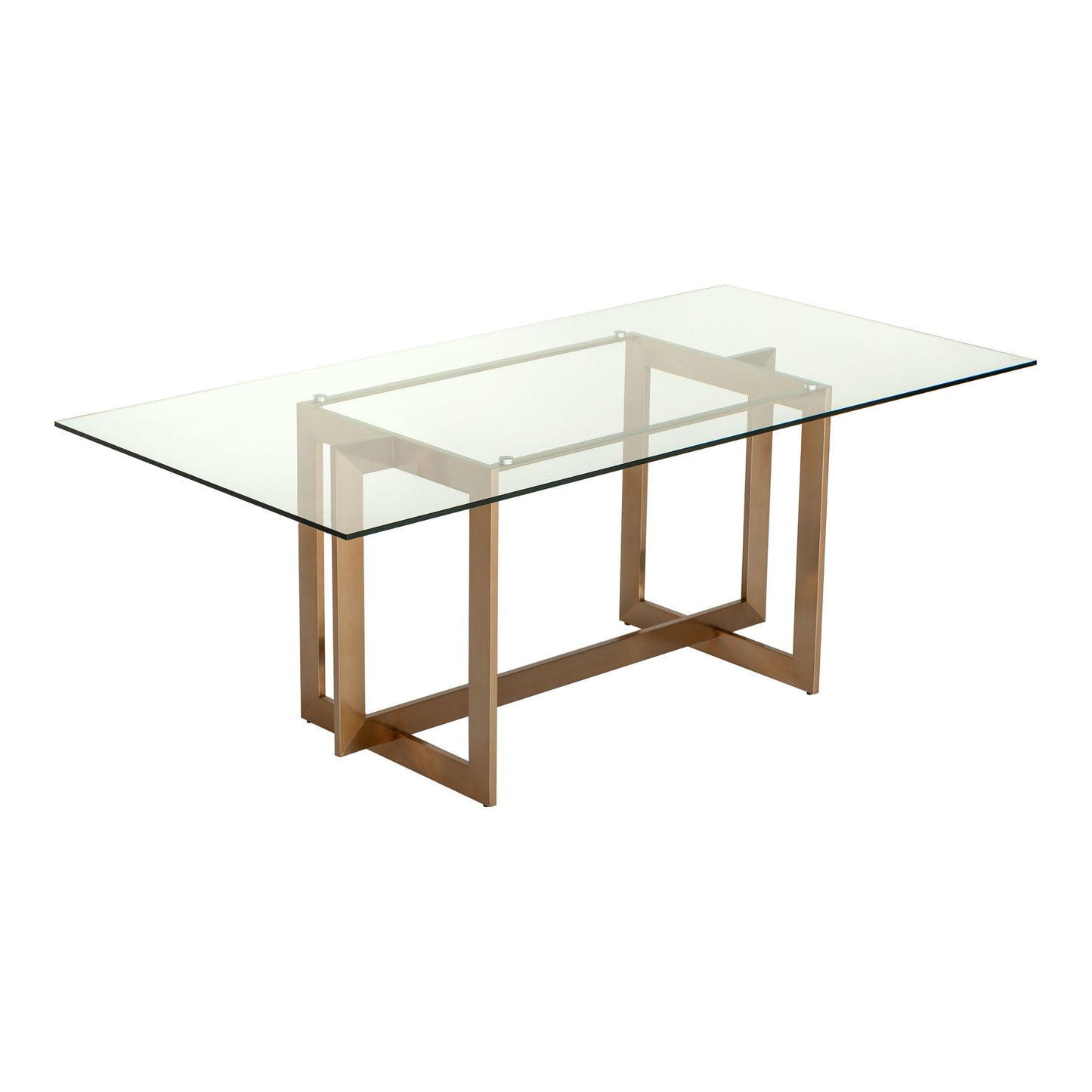 Keaton Glass and Brass Dining Table