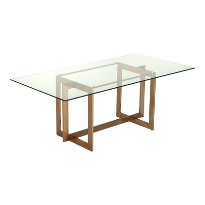 Keaton Glass and Brass Dining Table