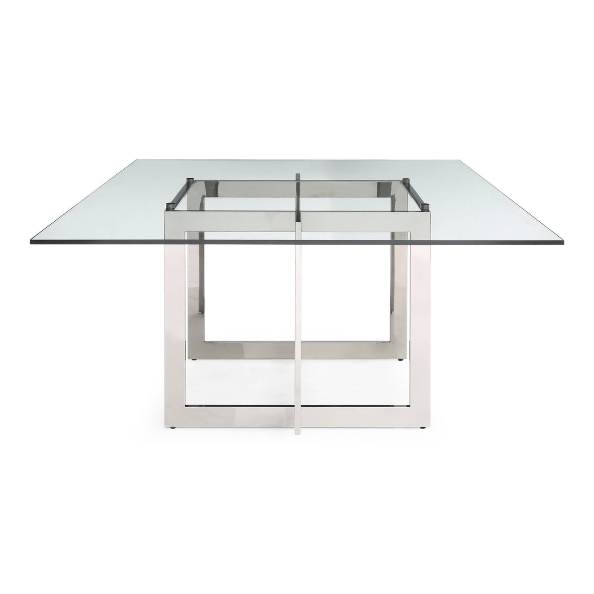 Keaton Square Glass and Stainless Steel Dining Table